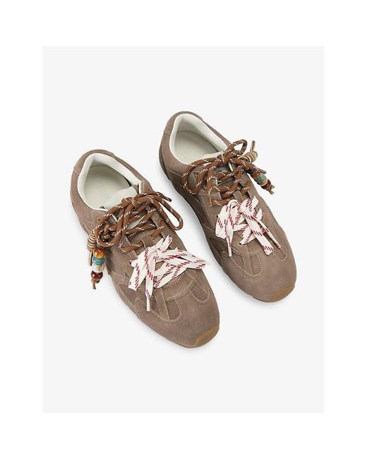 Steve Madden Brown Aziel Charm Suede Trainers