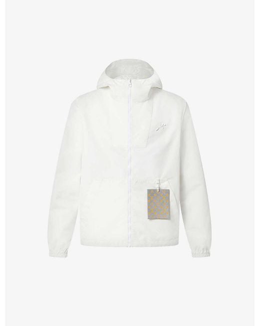 Louis Vuitton White Hooded Monogram-print Woven Jacket for men