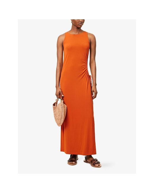 Max Mara Orange Caro Cut-Out Stretch-Jersey Maxi Dress