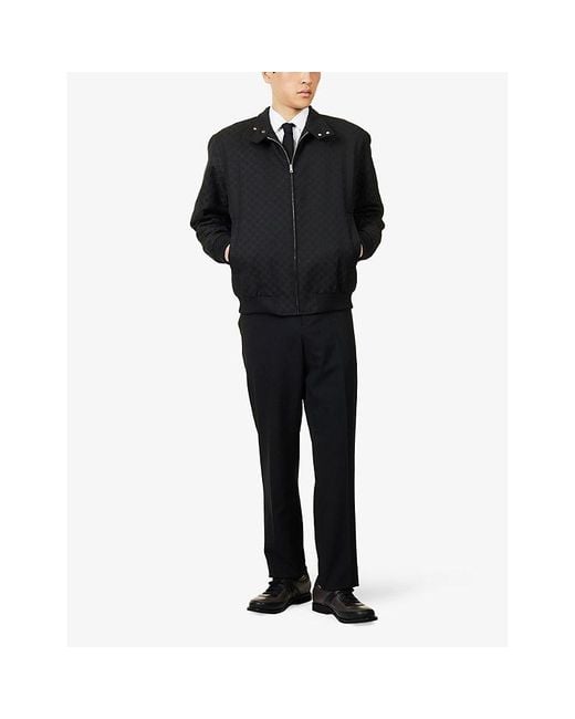 Gucci Black Ripstop Monogram-Pattern Cotton Jacket for men
