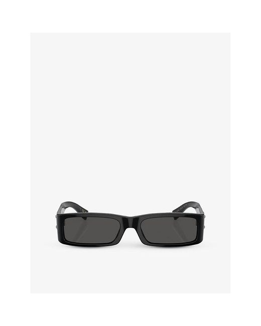 Dolce & Gabbana Black 0dg4444 Rectangle-frame Acetate Sunglasses