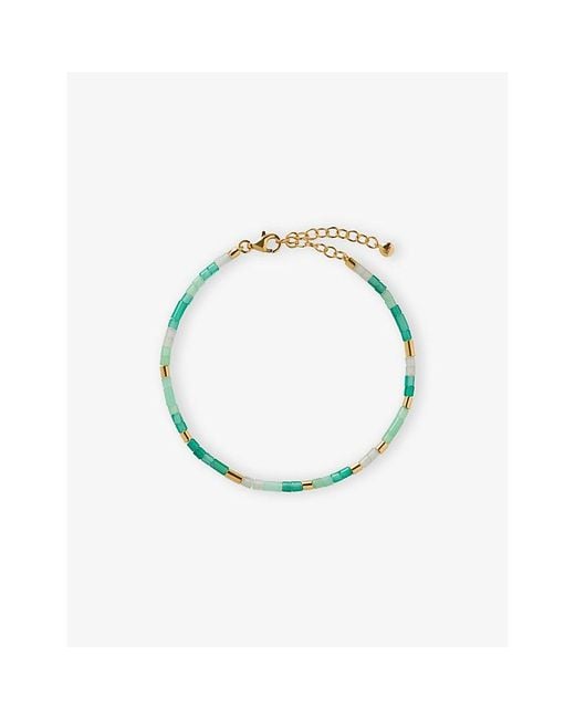 Monica Vinader Metallic Delphi Gemstone 18Ct Vermeil And Onyx Beaded Bracelet
