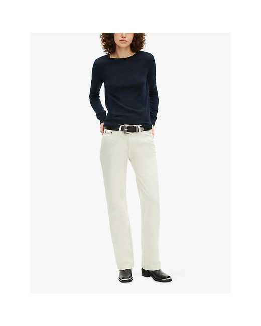 The Kooples Blue Round-Neck Wool Knitted Jumper