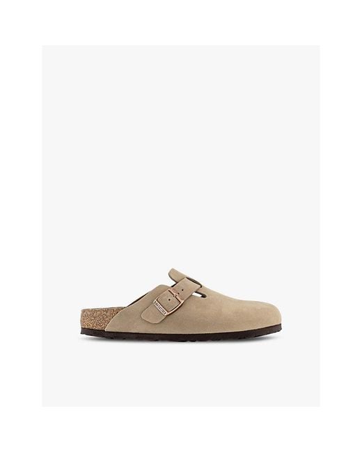 Birkenstock Brown Boston Leather Suede Clogs