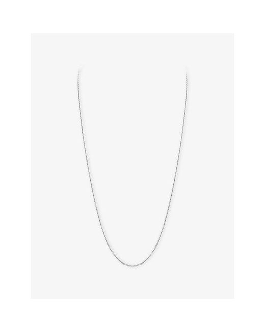 Van Cleef & Arpels White Angle Filed Trace Chain Rhodium-Plated 18Ct Necklace