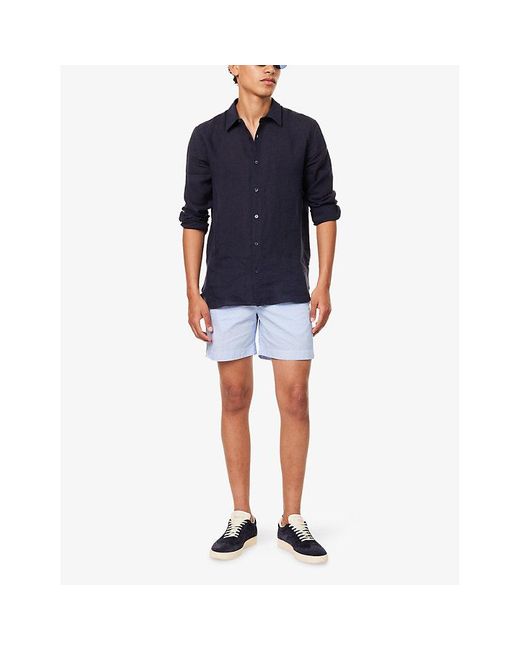 Orlebar Brown Blue Justin Relaxed-Fit Linen Shirt for men