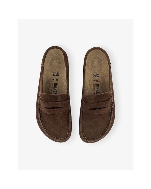 Birkenstock Brown Naples Wrapped Suede Clogs