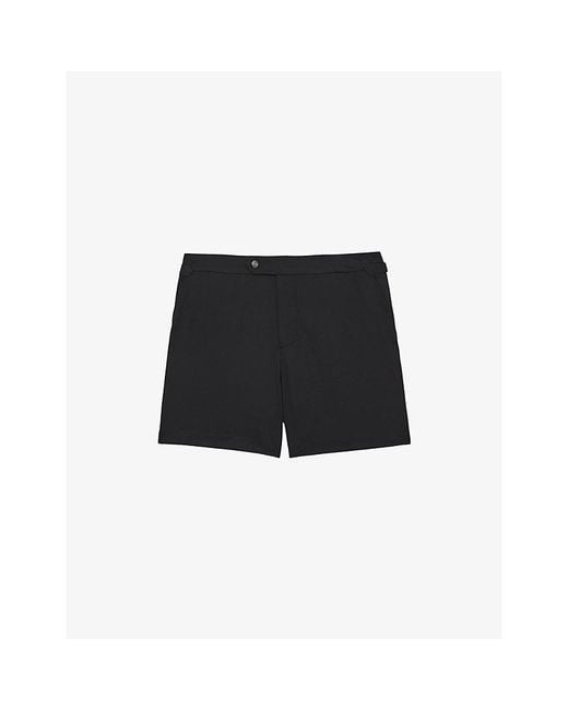 Reiss Black Sun Straight-Leg Swim Shorts for men