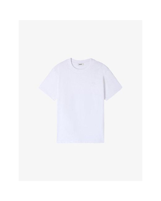 Sandro White Logo-Appliqué Regular-Fit Cotton-Jersey T-Shirt for men