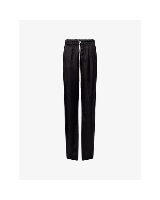 Rick Owens Black Dietrich Drawstring-Waist Woven Trousers for men