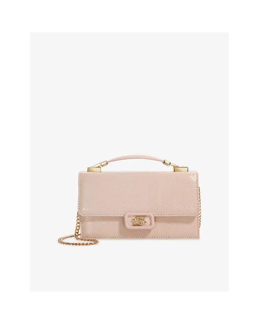 Dune Pink Billed Top-Handle Leather Bag