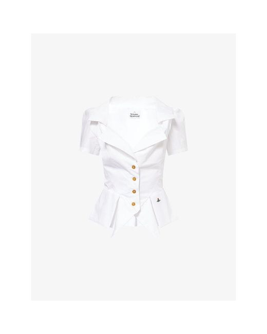 Vivienne Westwood White Monday Asymmetric Cotton Shirt