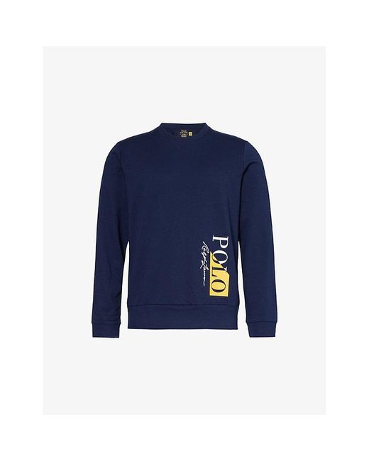 Polo Ralph Lauren Blue Vy Logo Text-print Regular-fit Cotton-blend Jersey T-shirt for men