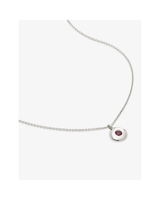 Monica Vinader White January Birthstone Sterling- And Garnet Necklace