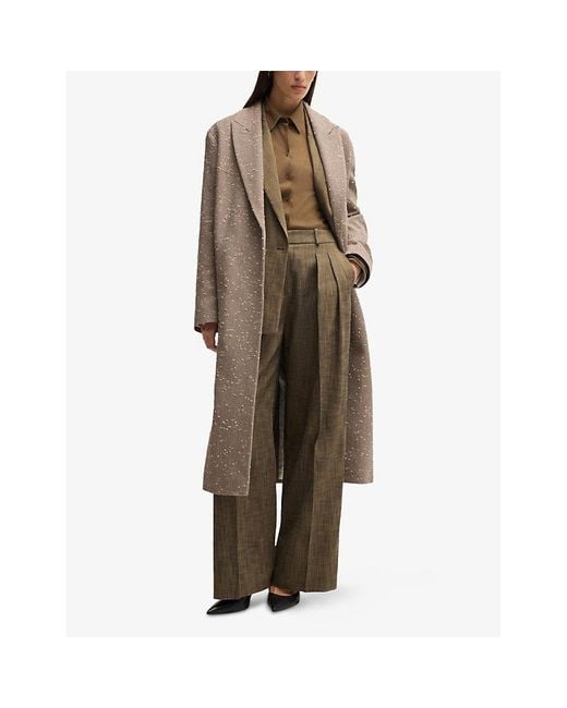 Boss Green Centre-Crease Straight-Leg Mid-Rise Woven Trousers