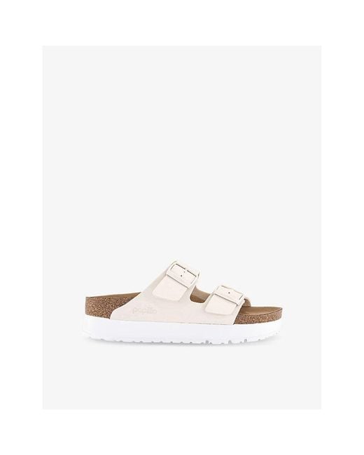 Birkenstock White Arizona Platform Flex Woven Sandals