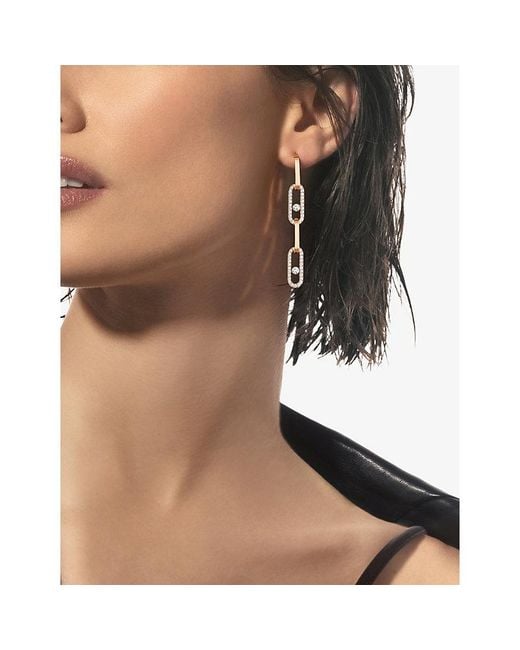 Messika Metallic Move Link Convertible 18Ct And 1.70Ct Diamond Drop Earrings