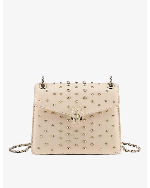 BVLGARI Natural Serpenti Forever Day-to-night Small Stud-embellished Leather Shoulder Bag
