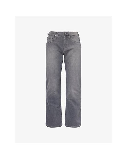 PAIGE Gray Transcend Normandie Straight Stretch-Denim Jeans for men