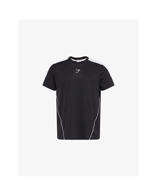 GYMSHARK Blue Arrival Block Relaxed-Fit Woven T-Shirt for men