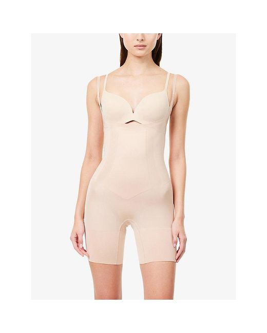 Spanx Natural Sculpt Oncore Open-Bust Mid-Thigh Bodysuit