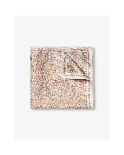 Eton of Sweden Natural Patterned Silk Pocket Square for men