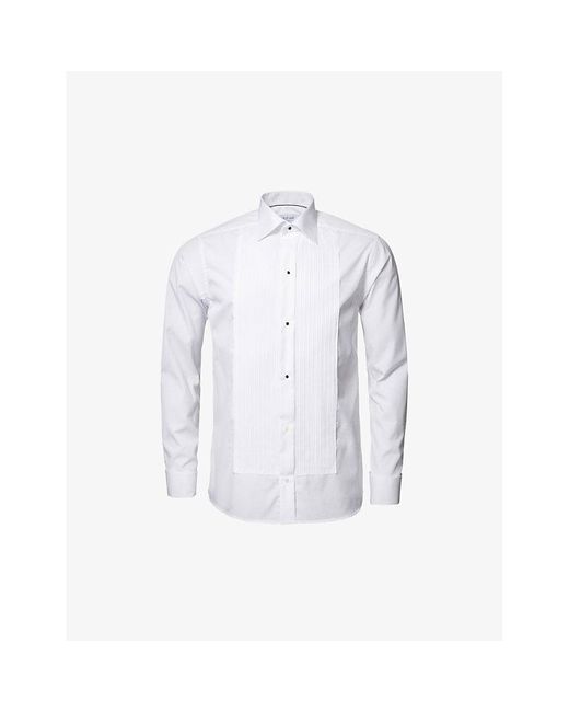 Eton of Sweden White Plissé Slim-fit Cotton Dress Shirt for men
