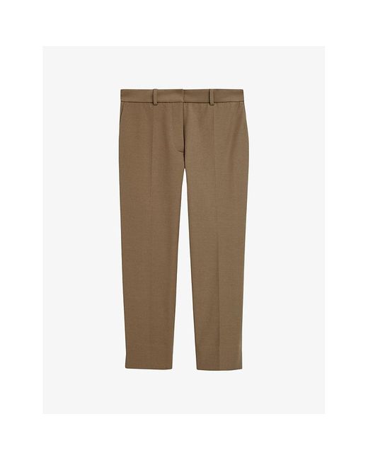 Joseph Natural Bing Pressed-crease Straight-leg Mid-rise Stretch-woven Trousers