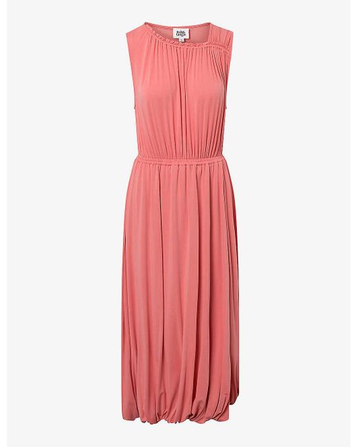 Twist & Tango Pink Giovanna Gathered Modal-blend Midi Dress