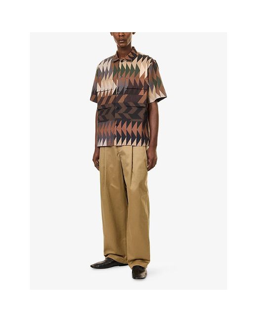 Sacai Brown X A.P.C Quilts Cotton Shirt for men