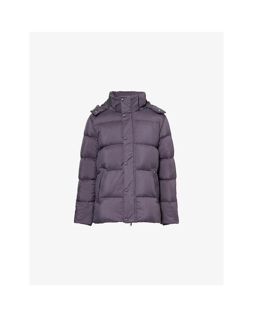 Arne Purple Short-Length Padded Shell-Down Coat for men