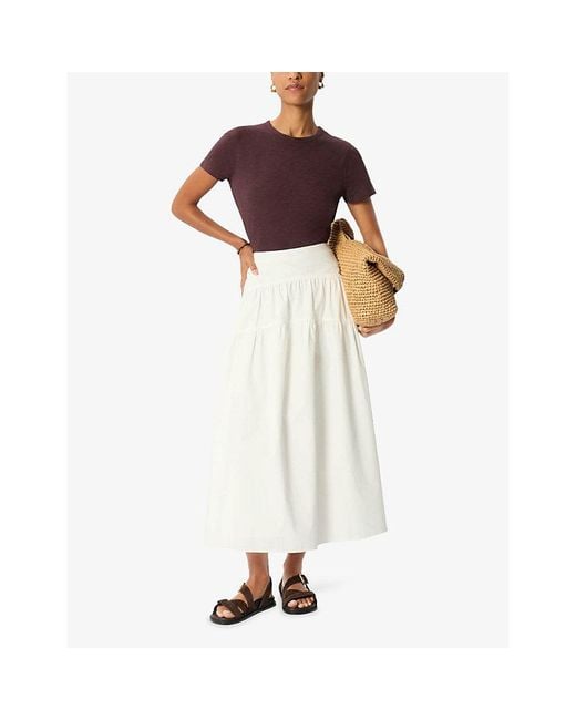 Whistles Purple Posie Double-Trim Cotton T-Shirt