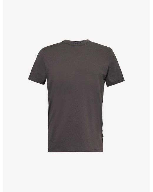 7 For All Mankind Gray Featherweight Short-sleeve Cotton T-shirt for men