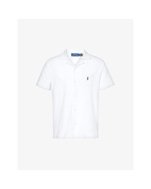 Polo Ralph Lauren White Regular-fit Terry-texture Cotton And Recycled Polyester-blend Shirt for men