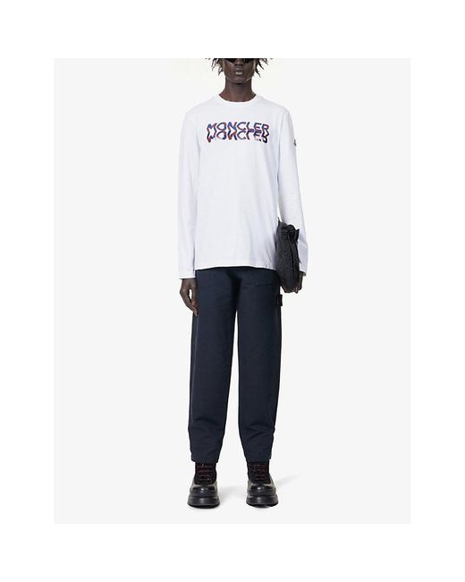 Moncler White Reflection Brand-print Cotton-jersey Sweatshirt X for men