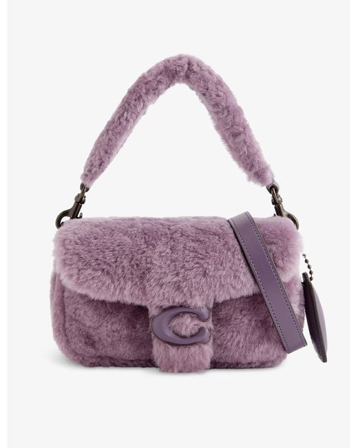 COACH Tabby Shearling And Leather Crossbody Bag in Dusty Purple (Purple) Lyst Australia