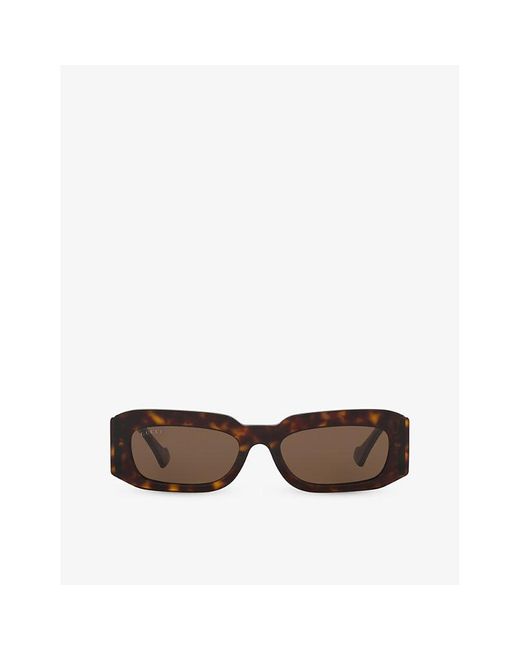 Gucci Brown Gc002108 gg1426s Rectangle-frame Acetate Sunglasses