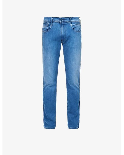 Anbass Slim-leg Regular-fit Stretch-denim Jeans in Blue for Men | Lyst