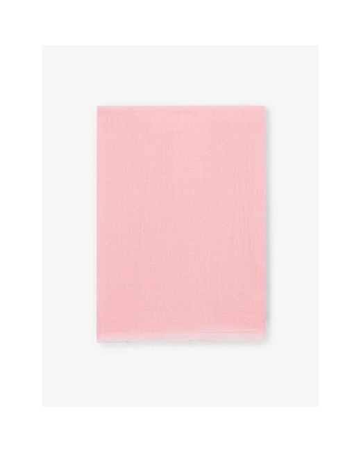 Claudie Pierlot Pink Fringed-edges Wool And Silk-blend Scarf