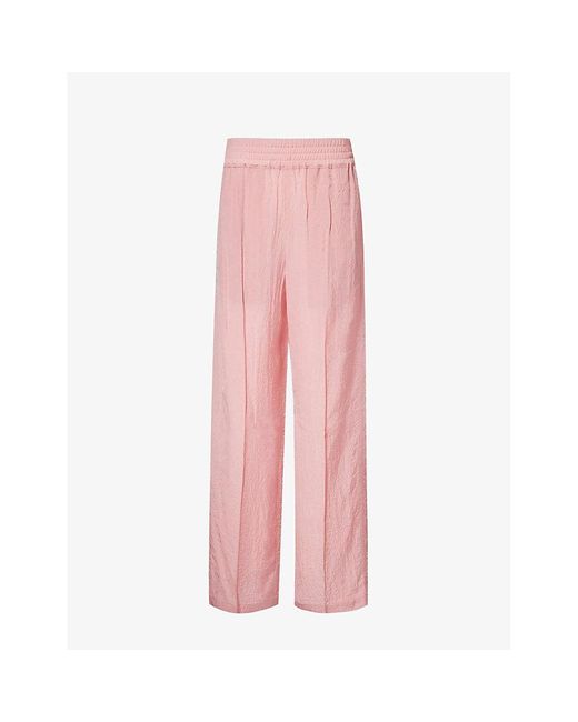 Victoria Beckham Pink Straight-leg Mid-rise Woven Trousers