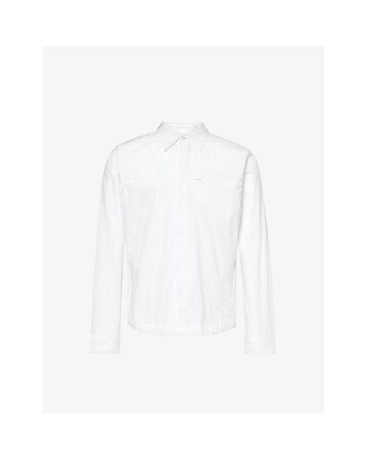 Entire studios White Long-sleeved Chest-pocket Cotton Shirt for men