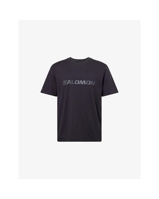 Salomon Blue Logo-Print Short-Sleeve Cotton T-Shirt for men