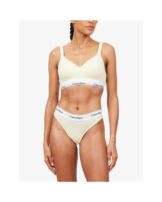 Calvin Klein White Icon Cotton-Modal Thong