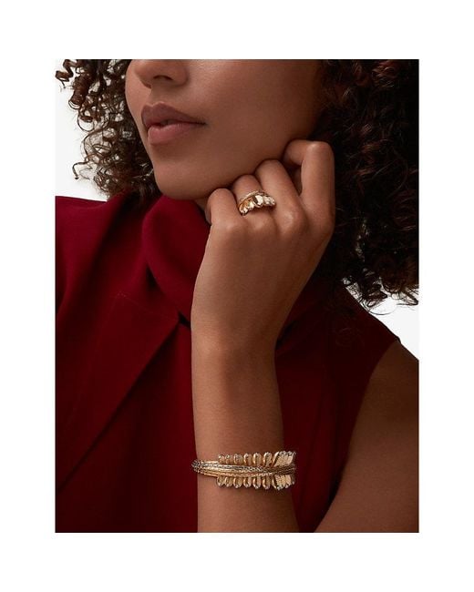 Cartier Metallic Grain De Café 18Ct- 18Ct- And 0.10Ct Diamond Ring