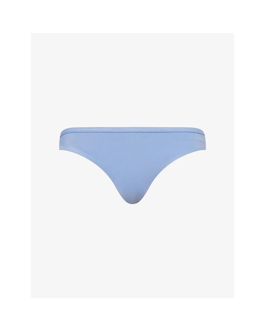 Calvin Klein Blue Perfectly Fit Ultralight Stretch-Woven Thong