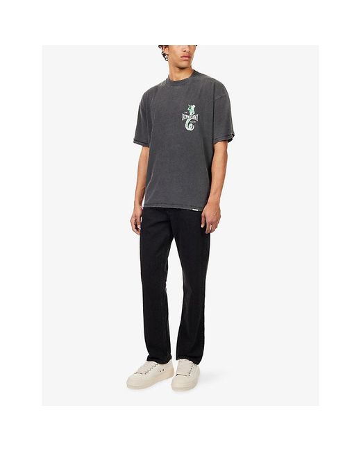 Represent Gray The Viper Dice Graphic-Print Cotton T-Shirt for men