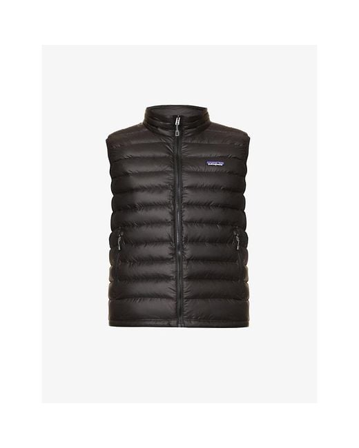 Patagonia Black Padded High-Neck Shell Down Gilet for men