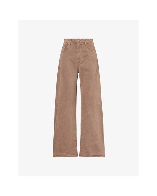 PAIGE Natural Arellia Barrel-Leg Denim Jeans