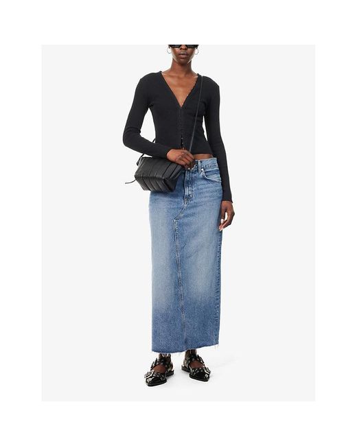 Citizens of Humanity Blue Circolo High-rise Woven-blend Maxi Skirt