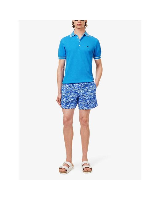 Vilebrequin Blue Moorea Turtle-print Recycled-polyamide Swim Shorts for men